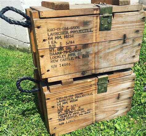 vintage metal military box|military surplus wooden rifle crates.